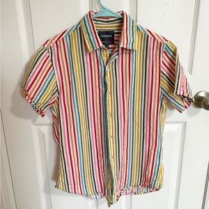 Multicolor Striped Bonobos Button Up Size Unisex Short Small
